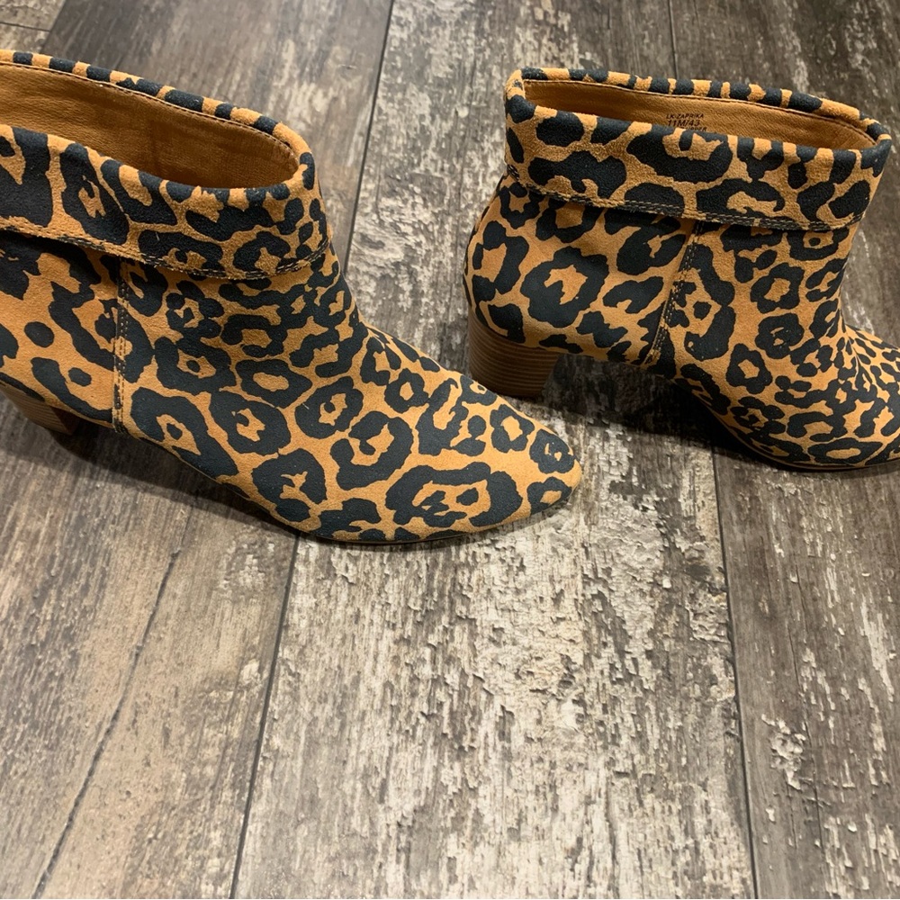 Lucky Brand Leopard Print Heeled Boots